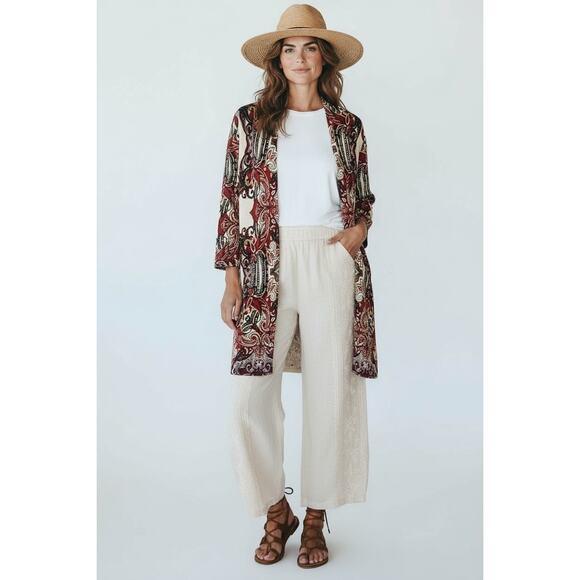 Chico’s Boho Paisley Open Front Cardigan M - Picture 1 of 6